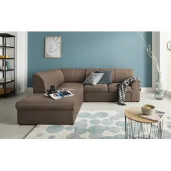 Ecksofa DOMO COLLECTION "Topper L-Form", braun, B:237cm H:78cm T:200cm, Sofas, mit Ottomane, wahlweise mit Schlaffunktion