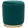 miliboo Pouf Rund Samt 40 x 40 x 40 cm Petrolblau/Goldfarbenes Metall