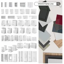 Vicco Eckunterschrank Fame-Line 81 x 0 x 0 cm Anthrazit-Gold/Weiß