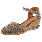 Verbenas "MALENA LEO", Damen, Gr. 37, leodruck, Veloursleder, Schuhe Slingpumps, Keilsandalette, Sommerschuh, Urlaubsschuh im Leo-Look