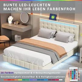 XDOVET Polsterbett 160 x 200 cm Beige