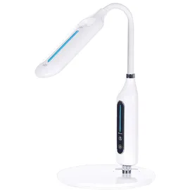 Beliani LED Schreibtischlampe CYGNUS mit Dimmer Metall Weiß
