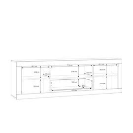 Forte LefkadasTV-Board Lowboard 195,4 x 61,6 cm Weiß Holzwerkstoff