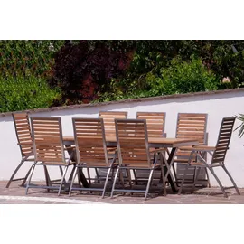 aleos Teak Set 8-tlg. Weiß