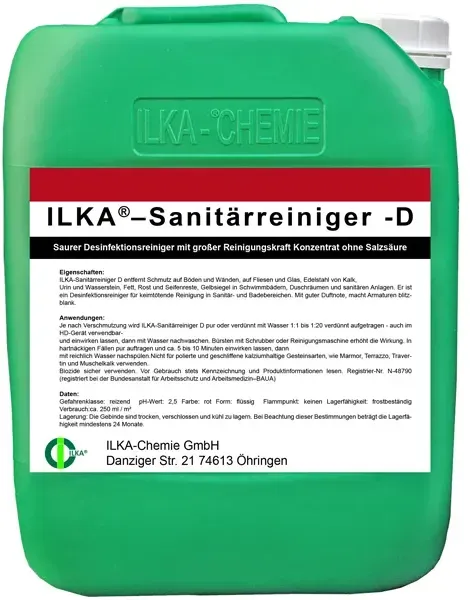 Sanitärreiniger ILKA D 30 L Saurer Desinfektionsreiniger mit großer Reinigungskraft