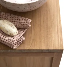 Tikamoon Waschtischunterschrank Serena aus massivem Teakholz 80 cm