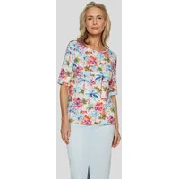 Rabe Rundhalsshirt mit floralem Muster Gr. 40, Mandarine, ,