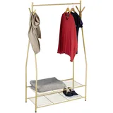 Relaxdays Garderobenständer Sandra 162 x 90 x 40 cm Honig-Braun