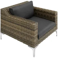 Tectake Villanova Rattanset Loungeset dunkelgrau