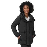 Marikoo Damen Winter Jacke gesteppte Winterjacke Stepp warm B947 [B947-Akum-Schwarz-Gr.XL] - XL