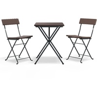 vidaXL 3-tlg. Bistro-Set Klappbar Braun Poly Rattan