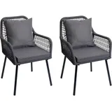 MCW Gartenstuhl MCW-O12 Sitz-/Rückenpolster dunkelgrau 2er Set