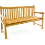 VCM 3-Sitzer Gartenbank Parkbank hochwertig Teak Holz A++ natur 150cm