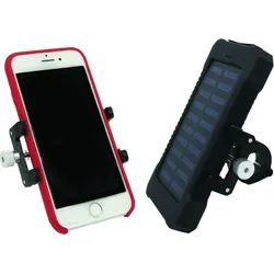 Fahrrad-Handyhalterung und Solarbatterie SCHWARZ NO SIZE