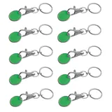 ohne Markename 10x Metall Schlüsselanhänger mit Einkaufschip / Farbe: grün - Einkaufschip