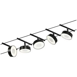 Paulmann CorDuo LED Seilsystem Circle Basisset  5x180lm 5x5W 3000K  230/12V Schwarz matt 94479
