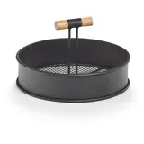 Zeller Tablett ZELLER PRESENT, schwarz, H:11,6cm Ø:20cm, Holz, Metall, Tabletts, Ø 20 cm