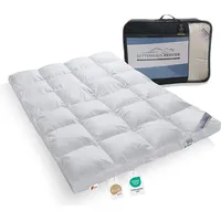 SPESSARTTRAUM Super warme 100% Winter Hochsteg Daunendecke 1550g Daunen 155x220 - Weiß