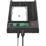 Logilink USB 3.2 Gen 2 Quickport, 2-Port, für SATA HDD/SSD - Schwarz