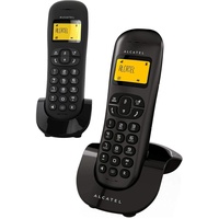 Alcatel C250 Duo, DECT-Telefon, Kabelloses Mobilteil, Freisprecheinrichtung, 20 Eintragungen, Anrufer-Identifikation, Schwarz