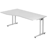 Bümö Schreibtisch Weiß, Nachbildung, L-Form, 180x72x100 cm, FSC Mix,