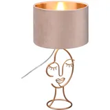Trio Tischleuchte Mary beige - Metall goldfarbig, Schirm Stoff exkl. 1x E27