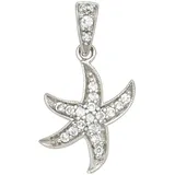 JOBO Kettenanhänger Anhänger Seestern, 925 Silber mit 16 Zirkonia silberfarben
