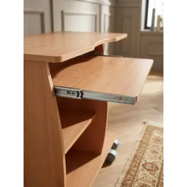 KADIMA DESIGN Laptoptisch Computertisch: 3D-Ecken, Stauraum, 90x50x71 cm, Spanplattenkonstruktion, Rollen.