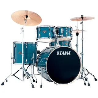 Tama IP52H6W-HLB Imperialstar Drumset 5 teilig - Hairline Blue/Chrom HW + MEINL ... - Schlagzeug
