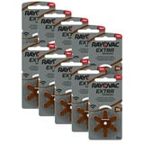 60x Rayovac 312 Extra Hörgerätebatterien braun Knopfzellen + 4 Batterien gratis