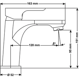 CORNAT Noir Round Einhandmischer Schwarz