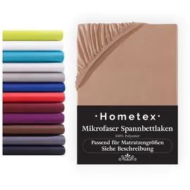 Hometex Premium Textiles Spannbettlaken Mikrofaser-Jersey 90-100 x 200 cm braun