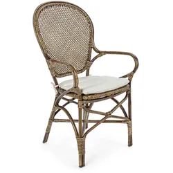 Stuhl Edelina mit Armlehne, Braun