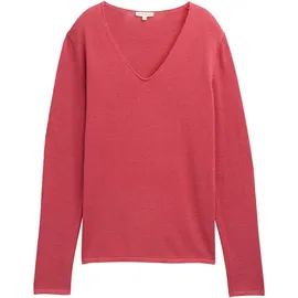 Tom Tailor Damen 1012976 Strickpullover mit V-ausschnitt 11016-Berry Red, L