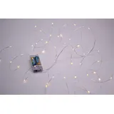 Cepewa LED Lichterkette 40 LED 4,20 m Silberdraht mit 6h Timer 420cm - Grau