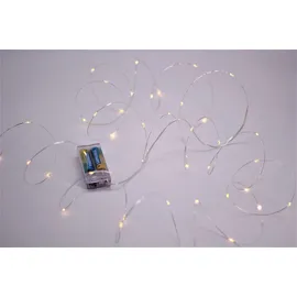 Cepewa LED Lichterkette 40 LED 4,20 m Silberdraht mit 6h Timer 420cm - Grau