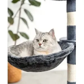 LIONTO Liegemulde für Kratzbäume, Liegefläche mit stabilem Metallrahmen & 15 cm Tiefe, dunkelgrau