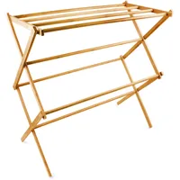 Relaxdays Handtuchhalter Bambus faltbar HxBxT:73x74x36cm, klappbar mit 8 Stangen,