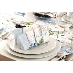 Mank Serviette Tissue Blueberry, 40 x 40 cm, 100 Stück - Heidelbeere