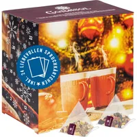 Corasol Premium Tee Adventskalender für Paare mit 2 x 24 fruchtigen Teemischungen im Pyramidenbeutel und Spruchkärtchen (178 g)