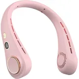FELIXLEO Mini USB-Ventilator Wearable Bladeless Nackenventilator 720° Luft 5Stufen Pink.
