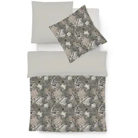 FLEURESSE Interlook Jersey Bettwäsche Blätter mehrfarbig 135 x 200 cm + 80 x 80 cm