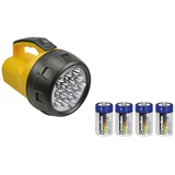 Perel Kraftvolle LED-Taschenlampe, 16 LEDs, - 4 x D-BATTERIE