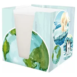 RNK RNK-Verlag Zettelbox World weiß inkl. ca. 900 Notizzettel weiß