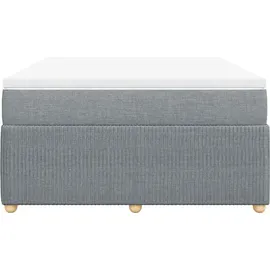vidaXL Boxspringbett mit Matratze Hellgrau 140x200 cm Stoff
