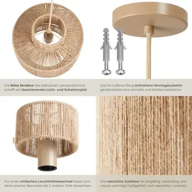 Tectake tectake® Pendelleuchte Allegra Boho-Stil, Wickeltechnik, 40 W, 32 x 33 cm