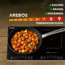 Arebos Doppel-Induktionskochplatte