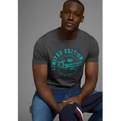 T-Shirt, Kurzarm, schmale Passform, im Vintage-Design, Gr. S (44/46), anthrazit, , 26706060-S