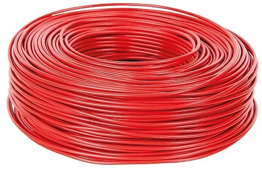 Isolierte Starkstromleitung H07V-U massiv, 1 x 1,5 mm2 rot - Rolle 100 m ** 1m/0,33 EUR