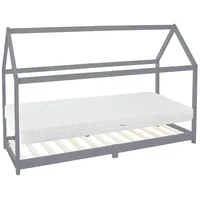 ML-Design Hausbett 90 x 200 cm Kiefer grau